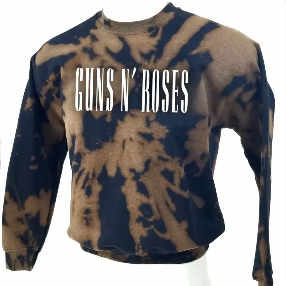 GUNS N' ROSES Acid Washed, Distressed Pullover Crewneck Sweatshirt - rock punk - Picture 3 of 5